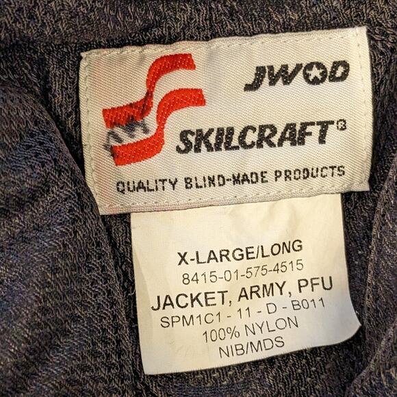 SKILCRAFT Army PFU Jacket Mens XL Long Nylon Windbreaker Military Surplus Refle - Picture 2 of 12